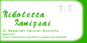 nikoletta kanizsai business card